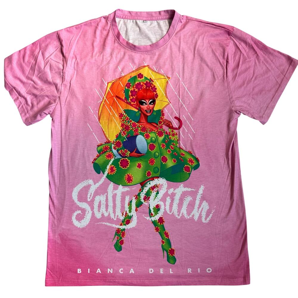 Bianca Del Rio Pink, "Salty B*tch"  Oversized Graphic, Short Sleeve T-Shirt- L